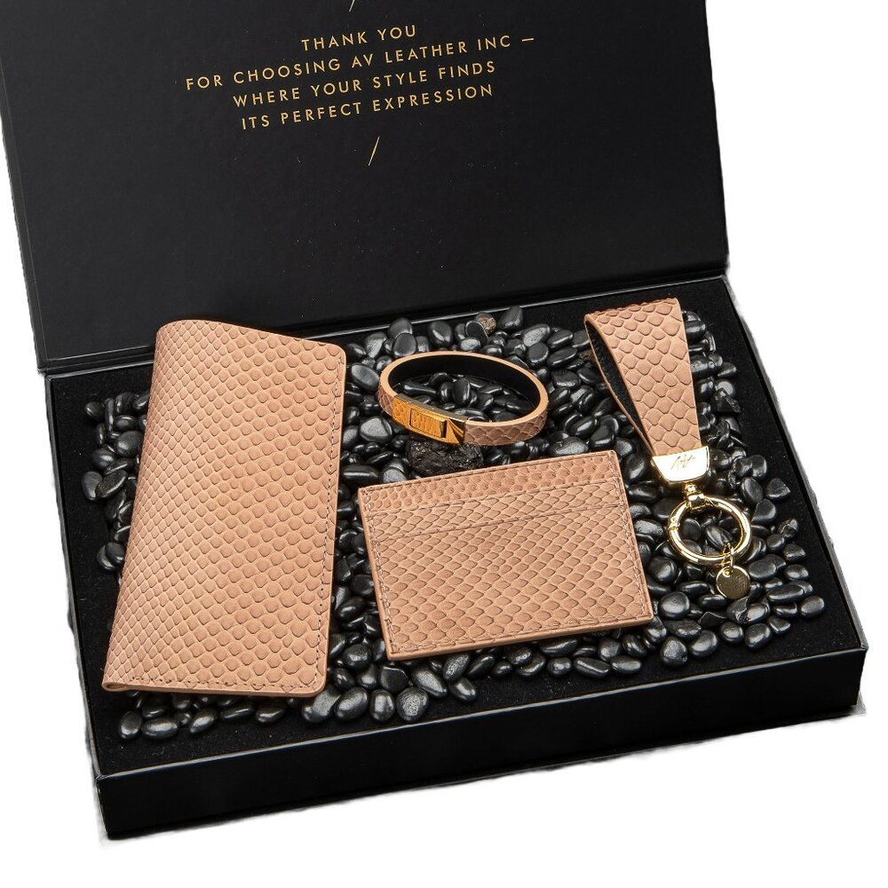 Exclusive Python Leather Gift Set – Premium Feel - Old Canal Color
